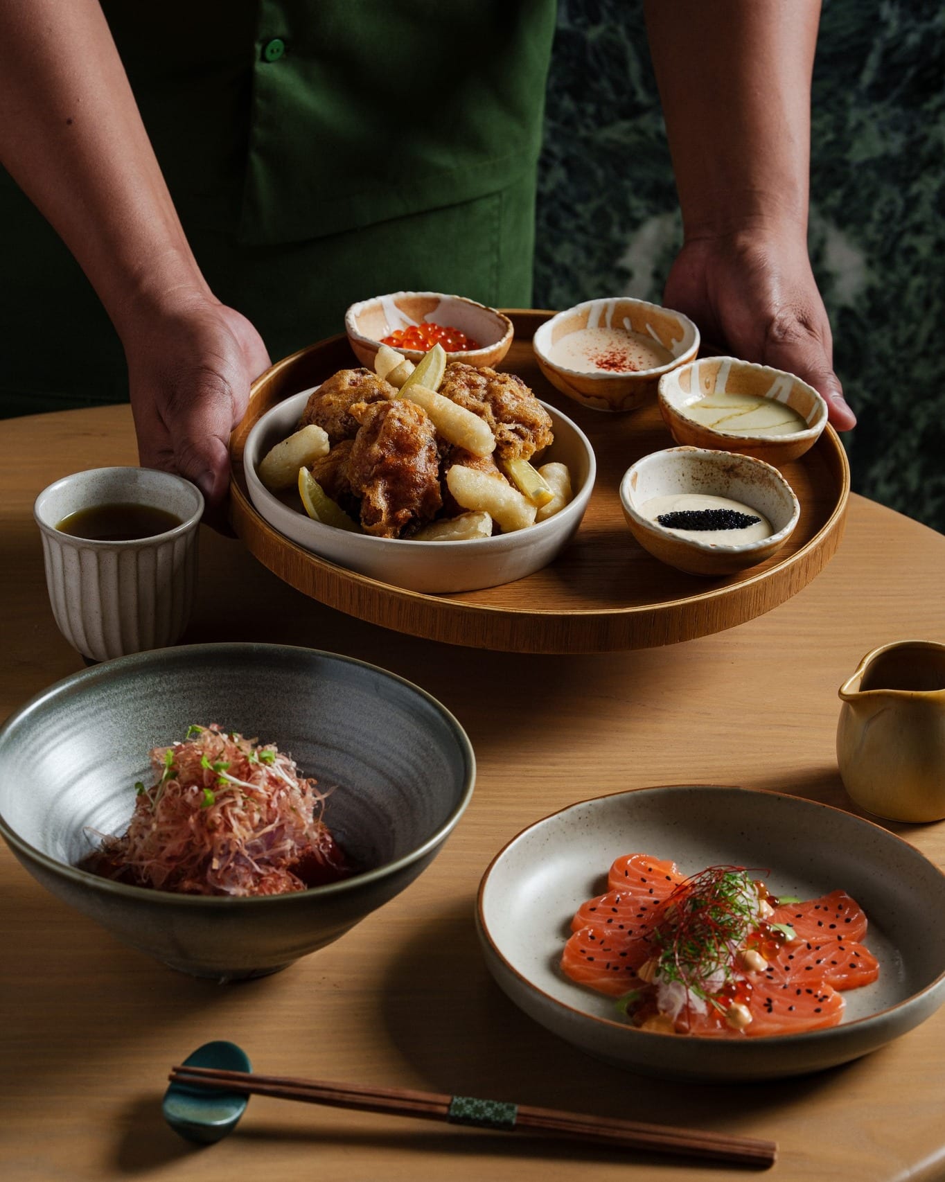 dishes at makanai